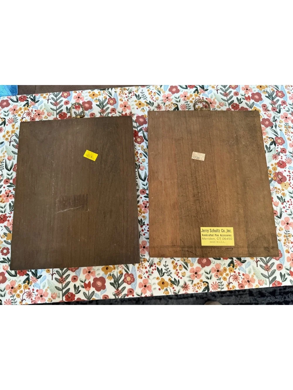 Vintage Jerry Shultz Grandmother & Grandfather Wood Wall Plaque Set